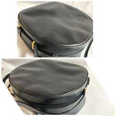 Vintage Cartier navy oval shape shoulder bag with blue stone and golden frame flap. Classic purse from Sapphire line. 050919ac1