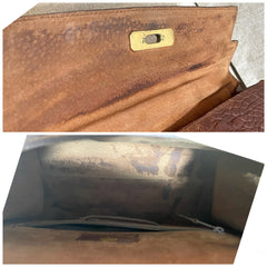 Vintage Mulberry croc embossed leather Kelly bag with shoulder strap. Roger Saul era. Rare masterpiece. 061118r1