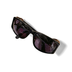 Vintage CHANEL black frame sunglasses with large CC motifs at sides. Mod and chic eyewear you must get. 060521ac4