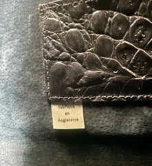 Vintage Mulberry darkbrown croc embossed leather Kelly bag with shoulder strap. Roger Saul era. Rare masterpiece. 070220yf