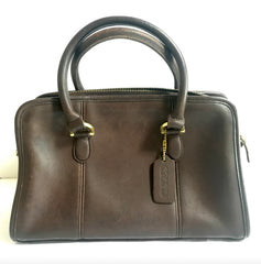 80's Vintage COACH dark brown leather handbag, purse. Made in USA Classic unisex purse. 060820r1
