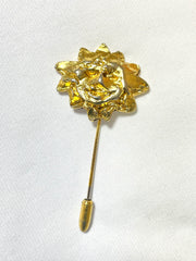 Vintage HERMES gold tone smiley sunshine face brooch pin, hat pin, jacket pin. Bijouterie Fantaisie collection. 070218ys11