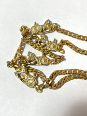 Vintage Celine golden chain necklace with carriage charms. Classic jewelry. 070107ac7