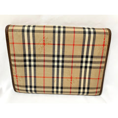 Vintage Burberry classic beige nova check fabric mini clutch wallet purse leather trimmings. Unisex purse. 051206ya1