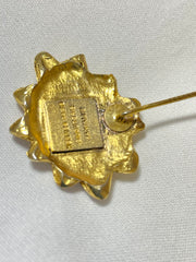 Vintage HERMES gold tone smiley sunshine face brooch pin, hat pin, jacket pin. Bijouterie Fantaisie collection. 070218ys11