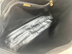 Vintage FENDI classic pecan stripe pattern large shopper tote bag with black leather handles. Daily use purse for Unisex. 070408re2