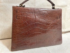Vintage Mulberry croc embossed leather Kelly bag with shoulder strap. Roger Saul era. Rare masterpiece. 061118r1