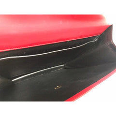 Vintage Karl Lagerfeld red and black double face shoulder bag with golden logo motifs. Rare unique bag. Must have. 060605r1