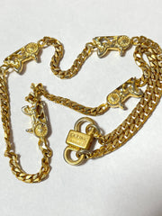 Vintage Celine golden chain necklace with carriage charms. Classic jewelry. 070107ac7
