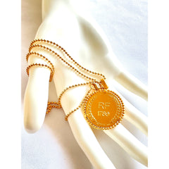 Vintage Christian Dior ball chain necklace with round shape logo embossed coin pendant top. Fab dior vintage jewelry gift. 060305ac1