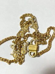 Vintage Celine golden chain necklace with carriage charms. Classic jewelry. 070107ac7