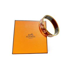 Vintage Hermes cloisonne enamel golden thick bangle, bracelet with birds and leaves. Must have beautiful jewelry. 061113r1