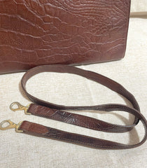 Vintage Mulberry croc embossed leather Kelly bag with shoulder strap. Roger Saul era. Rare masterpiece. 061118r1
