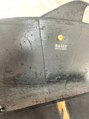 Vintage Bally black suede leather shoulder bag with leopard printed fur trimmings. Can be clutch purse. 070218ys9