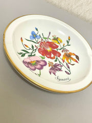 1970’s vintage Richard Ginori for Gucci ceramic plate, porcelain ashtray. Rarest masterpieces from Ginori and Gucci collaboration. Di Doccia. 070228m1