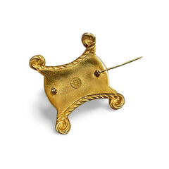 Vintage Celine extra big golden triomphe brooch. Great vintage gift idea. Can be a scarf, hat, jacket pin. 060521ac7