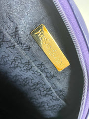Vintage Yves Saint Laurent purple round bag with heart and star studs. One of a kind leather shoulder bag. 050730ac1