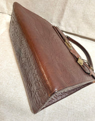 Vintage Mulberry croc embossed leather Kelly bag with shoulder strap. Roger Saul era. Rare masterpiece. 061118r1