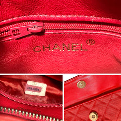 Vintage CHANEL red woven canvas camera bag style shoulder bag with a tassel and CC mark. Rare masterpiece. 060130ac5