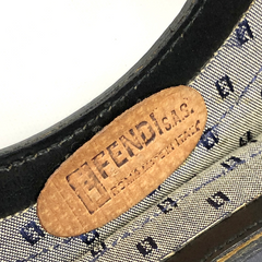 Vintage FENDI iconic FF logo pattern shopper tote bag with black leather trimming. Can be a foldable clutch bag. Unisex daily use. 060718y