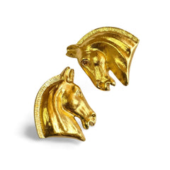 Vintage HERMES gold tone horse earrings. Fun and unique jewel piece from Bijouterie Fantaisie collection. 060312ac6