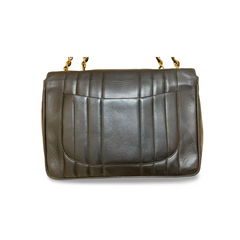 Vintage CHANEL black lambskin 2.55 classic jumbo, large chain, large shoulder bag with golden CC. Vertical stitch. 051128ac4