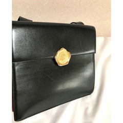 Vintage Karl Lagerfeld red and black double face shoulder bag with golden logo motifs. Rare unique bag. Must have. 060605r1