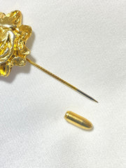 Vintage HERMES gold tone smiley sunshine face brooch pin, hat pin, jacket pin. Bijouterie Fantaisie collection. 070218ys11