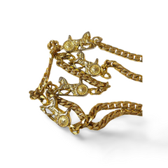Vintage Celine golden chain necklace with carriage charms. Classic jewelry. 070107ac7