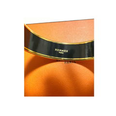 Vintage Hermes cloisonne enamel golden thick bangle, bracelet with birds and leaves. Must have beautiful jewelry. 061113r1