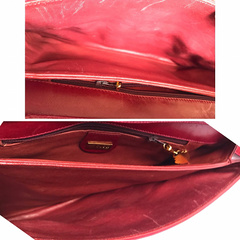 Vintage Gucci wine red shoulder bag with GG engraved flap and croc flap. Beautiful purse. 0404258