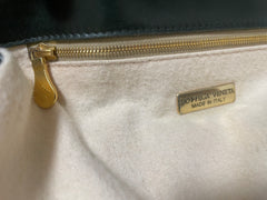 Vintage Bottega Veneta dark green intrecciato woven leather handbag. Rare masterpiece. 070324ac