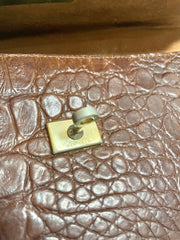 Vintage Mulberry croc embossed leather Kelly bag with shoulder strap. Roger Saul era. Rare masterpiece. 061118r1