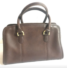 80's Vintage COACH dark brown leather handbag, purse. Made in USA Classic unisex purse. 060820r1