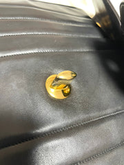 Vintage CHANEL black lambskin 2.55 classic jumbo, large chain, large shoulder bag with golden CC. Vertical stitch. 051128ac4