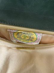Vintage Bottega Veneta dark green intrecciato woven leather handbag. Rare masterpiece. 070324ac