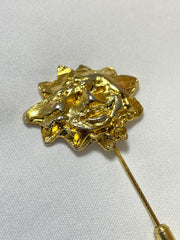Vintage HERMES gold tone smiley sunshine face brooch pin, hat pin, jacket pin. Bijouterie Fantaisie collection. 070218ys11