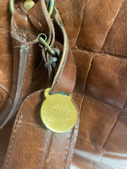Vintage Mulberry brown croc embossed leather speedy style handbag.Classic purse by Roger Saul. 050320r8