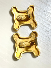 Vintage Celine golden earrings with extra large maillon triomphe logo. Gorgeous Celine jewelry. 070327y1