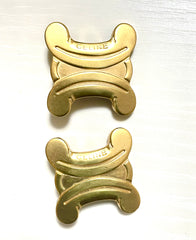 Vintage Celine golden earrings with extra large maillon triomphe logo. Gorgeous Celine jewelry. 070327y1