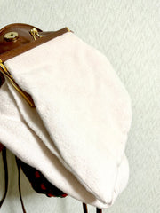 Vintage Bottega Venetia bronze and multicolor intrecciato shoulder bag, hobo bucket bag with kisslock closure pocket. 050809y