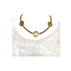 Vintage CELINE golden Eiffel tower, Triomphe charm necklace with crystal. Perfect jewelry. Made in ITALY. 06012314
