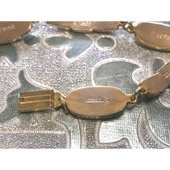 Vintage Roberta di Camerino chain bracelet with white logo charms. Beautiful jewelry. 0602071