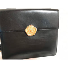 Vintage Karl Lagerfeld red and black double face shoulder bag with golden logo motifs. Rare unique bag. Must have. 060605r1