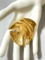 Vintage Yves Saint Laurent golden fish pin brooch. For hat, scarf, jacket etc. 050725ac1