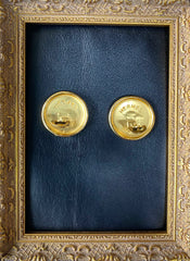 Vintage HERMES gold tone round earrings with Pegasus. 3cm width. Fabulous jewelry piece back in the old era. 050610ya