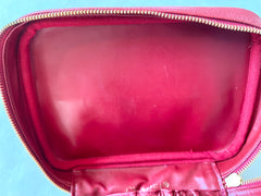 Vintage CHANEL lipstick red caviar leather cosmetic and toiletry pouch, makeup case bag. Very chic vanity purse. Must have. 0411112