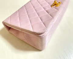 Vintage CHANEL milky pink 2.55 shoulder bag with golden CC closure. Rare color classic purse for daily use. Must have. 0408241