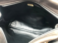 Vintage Bally grey, taupe smooth and suede leather mix intrecciato bag with gold tone B motif. Perfect daily use shoulder bag. 0403173