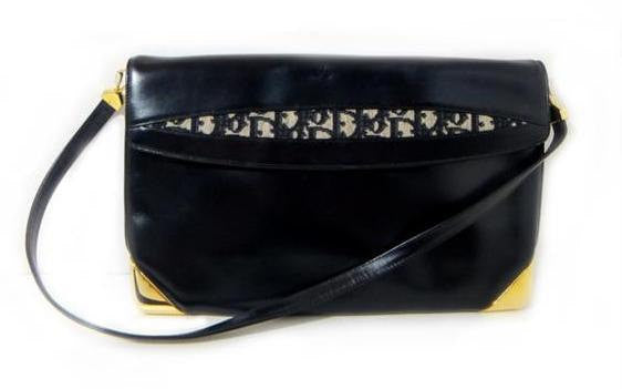Vintage Christian Dior Black Leather Shoulder Chain Bag — Luxe